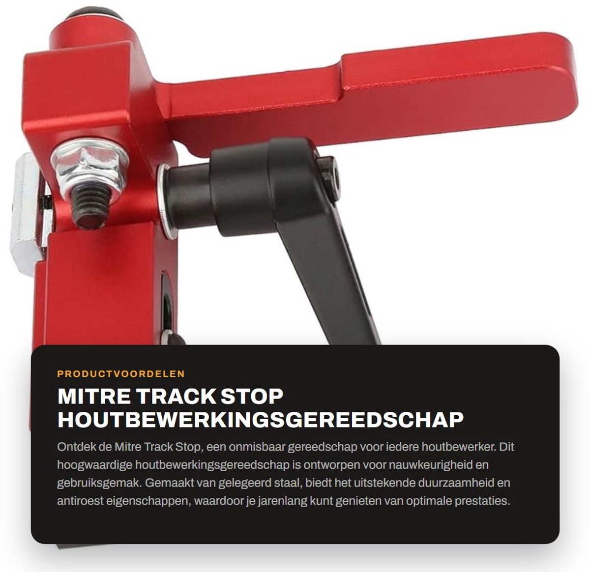 Dailygoods- Mitre Track Stop Nauwkeurige Lengtebegrenzer - Gelegeerd Staal - Houtbewerkingsgereedschap - Compact - Eenvoudig te Bedienen - Schokbestendig - Verstekstop