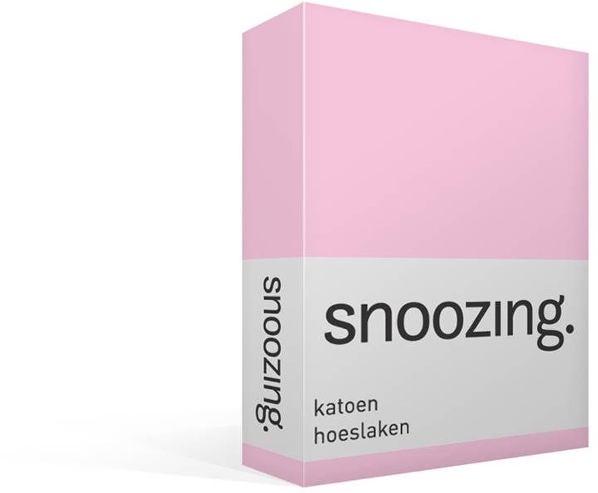 Snoozing Katoen - Hoeslaken - Tweepersoons - 120x220 cm - Roze