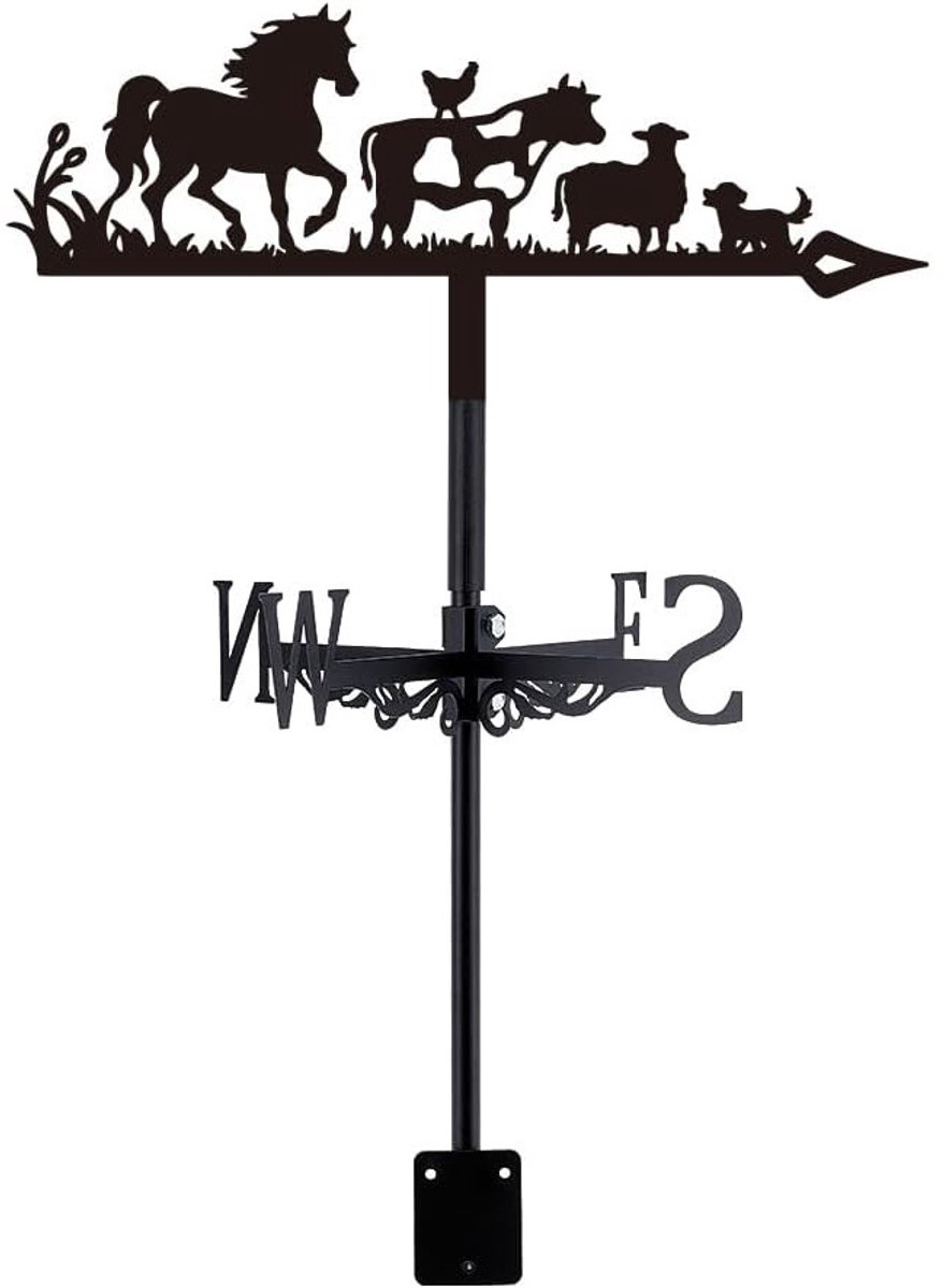 Windwijzer - smeedijzeren windwijzer - decoratief - weerbestendig - geschikt voor tuinen en daken-FXB29