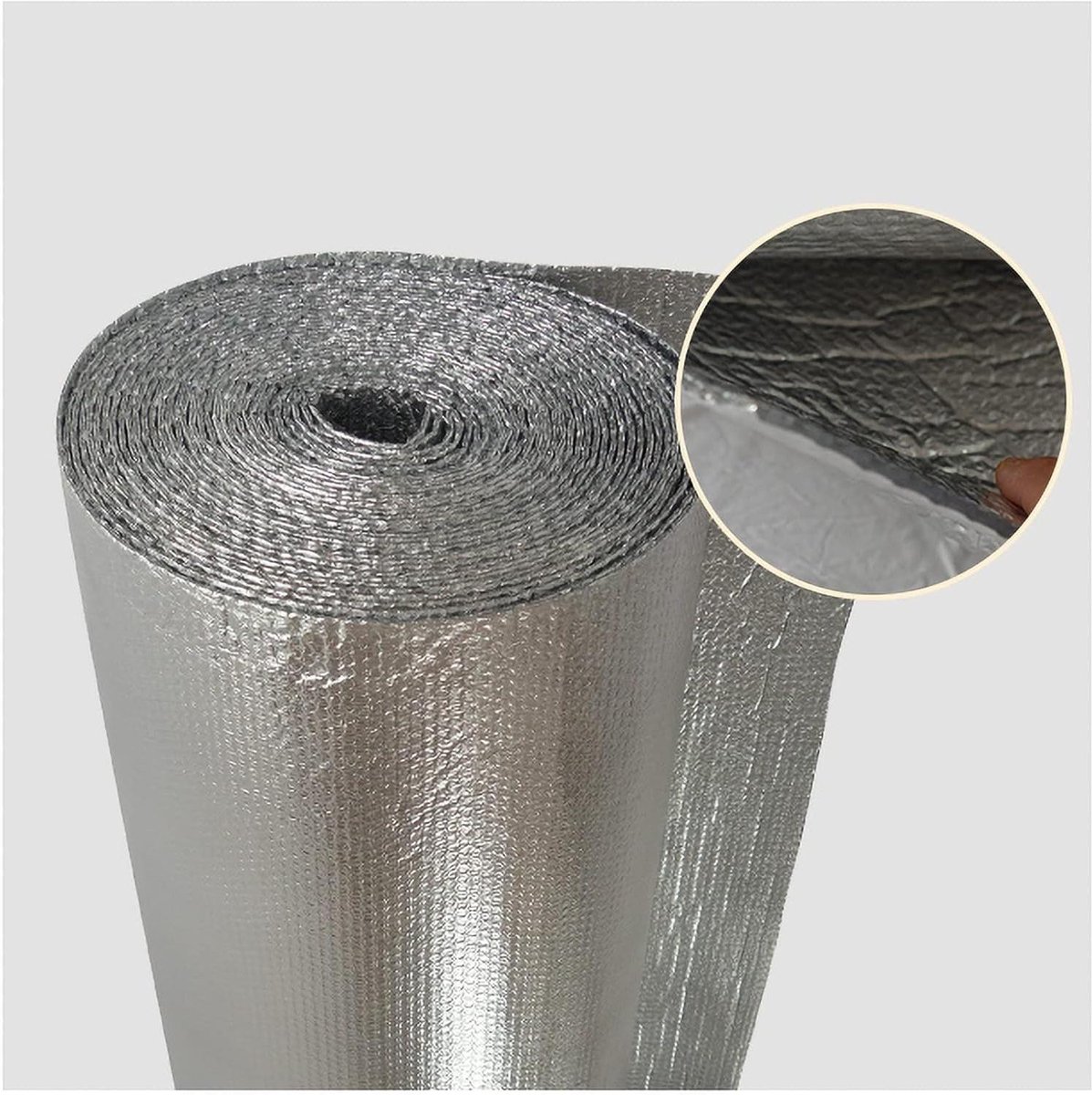 Isolatie Folie - Warmte Weerkaatsend - Energie Besparen - Dubbele Bellengrens - Rol - Aluminium