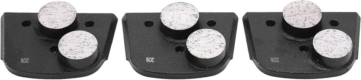 Slijppads Beton Glas - Polijstpads - Schuren Polijsten - Korrel 30 2 Tanden - 3 Stuks - Zwart