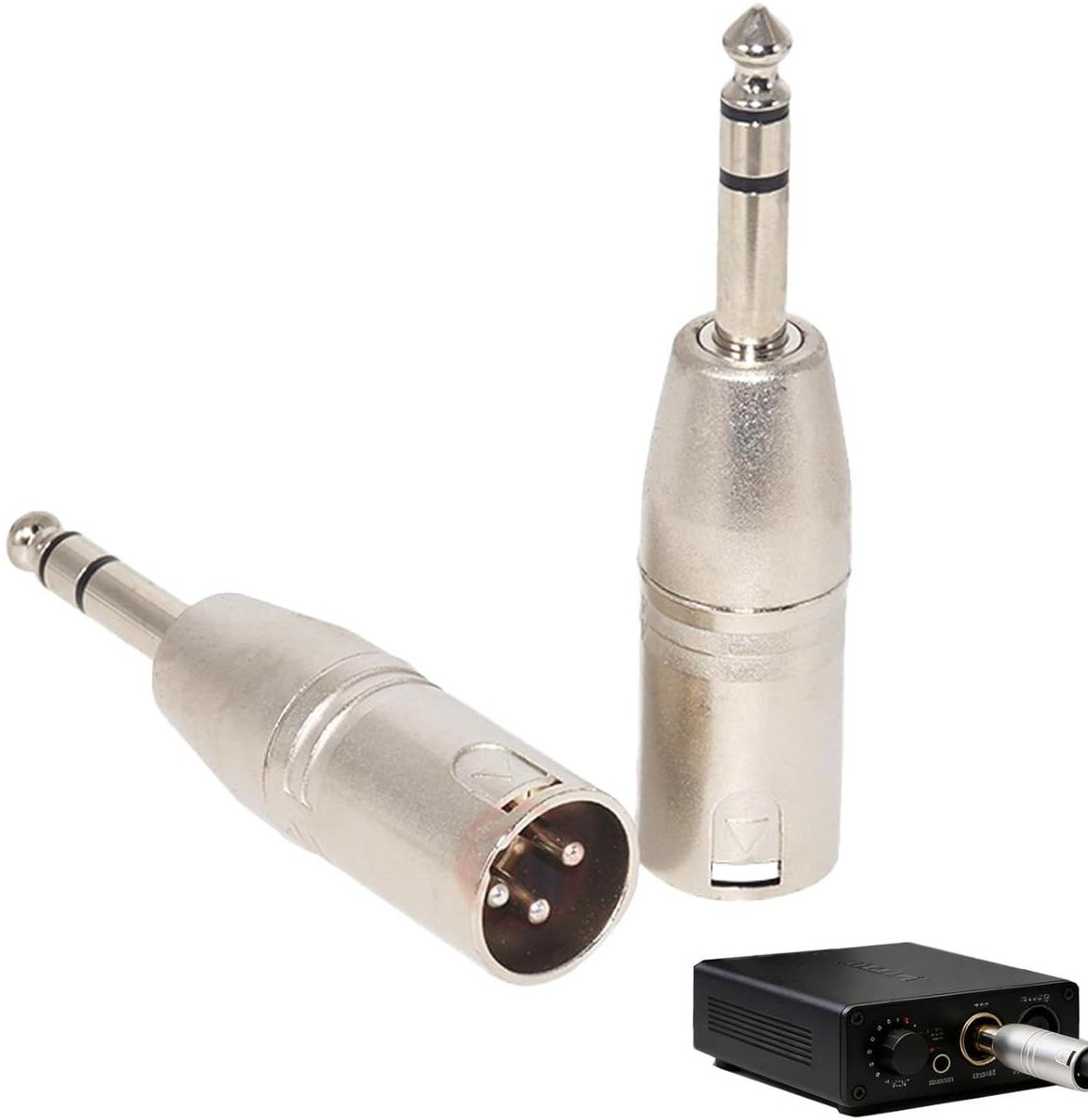 TRS naar XLR adapter - Audio kabel - Symmetrische audio - Ruisonderdrukking - 2 stuks - Zwart