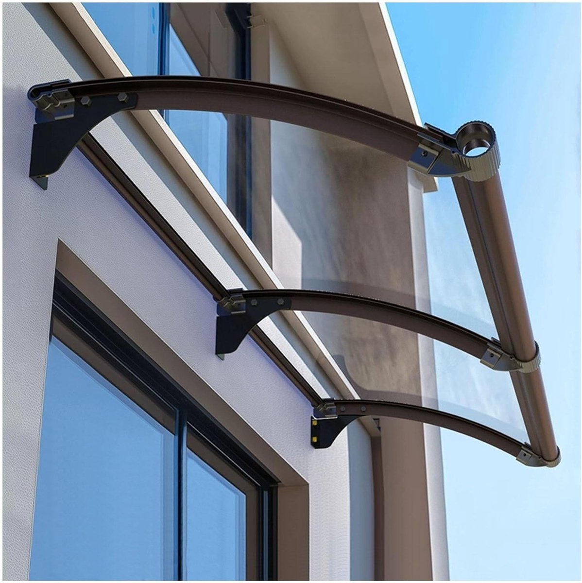 Raamluifel - Entree luifel - Bescherming buiten - Weerbestendig aluminium - 90 x 130 cm - Transparant