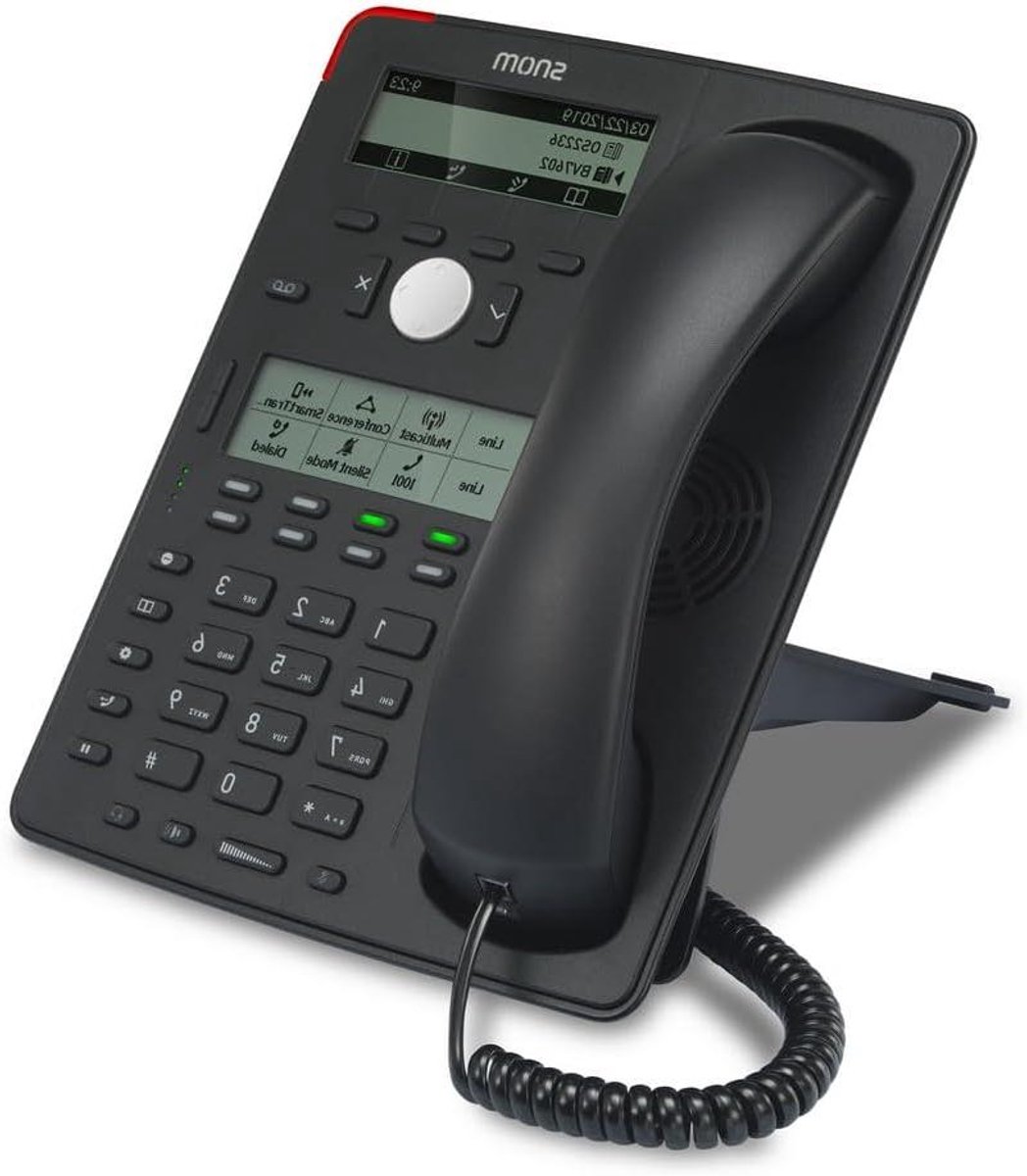 IP Telefoon - Bureautelefoon SIP - Zakelijk Communiceren - Zelflabelende Toetsen - Gigabit Ethernet - Zwart