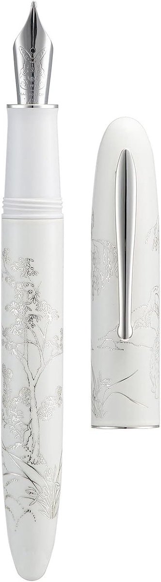 Witte Konijn Vulpen met Extra Fijne Iridium Punt, Luxe Schrijfpennen Set met Converter en Metalen Doos, Perfect voor Cadeaus en Schrijven