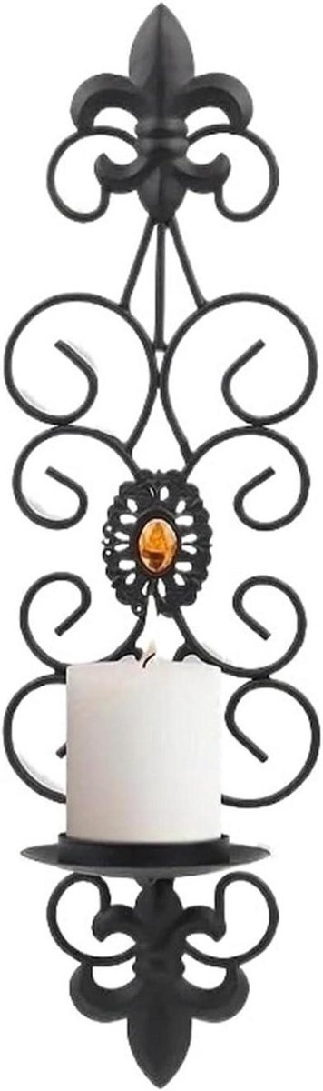 Muur Kaarsenhouders - Wand Kandelaars - Woonkamer Decoratie - Ruimtebesparend Ontwerp - 2 stuks - Zwart