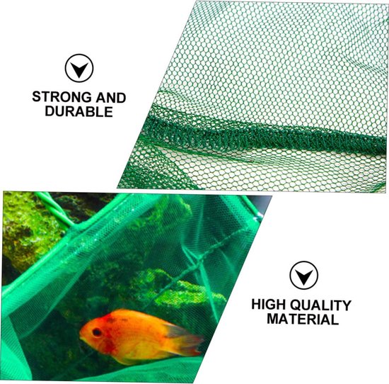 Vissennet Set - Aquarium Schepnet - Vissen Vangen - Fijnmazig Nylon - 50x19cm - Groen — afbeelding 3