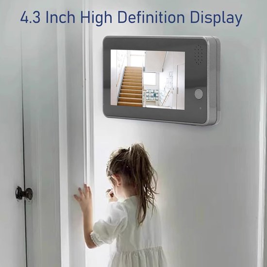 Digitale Deurspion - Videodeurbel Camera - Huis Beveiliging - 4.3 Inch HD Scherm - 1080P Resolutie - Zwart — afbeelding 4