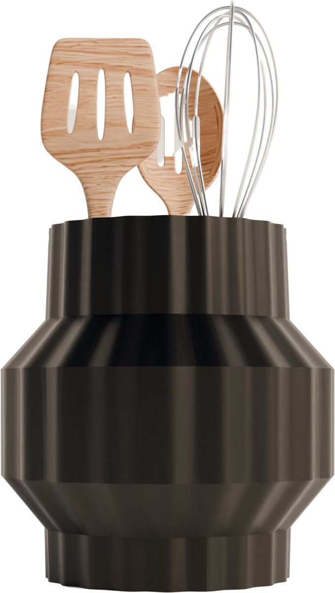 Fiastra Ferrara 16 cm keukengereihouder - spatelpot - aanrecht organizer - zwart