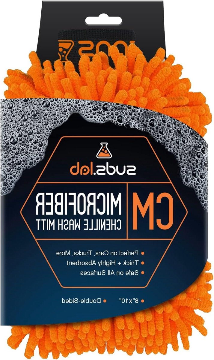 Washandschoen Microvezel - Dubbelzijdig - Auto Reinigen - Krasvrij Oppervlak - 20x25 cm - Oranje