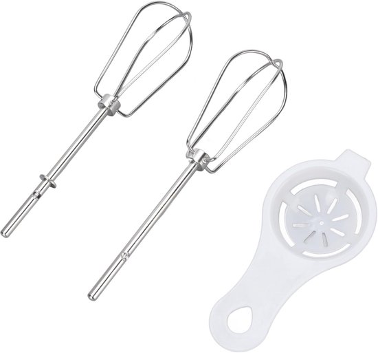 Handmixer Opzetstukken - Kloppers Set - Bakken en Mixen - Roestvrij Staal - 2 Stuks - Zilverkleurig — afbeelding 5