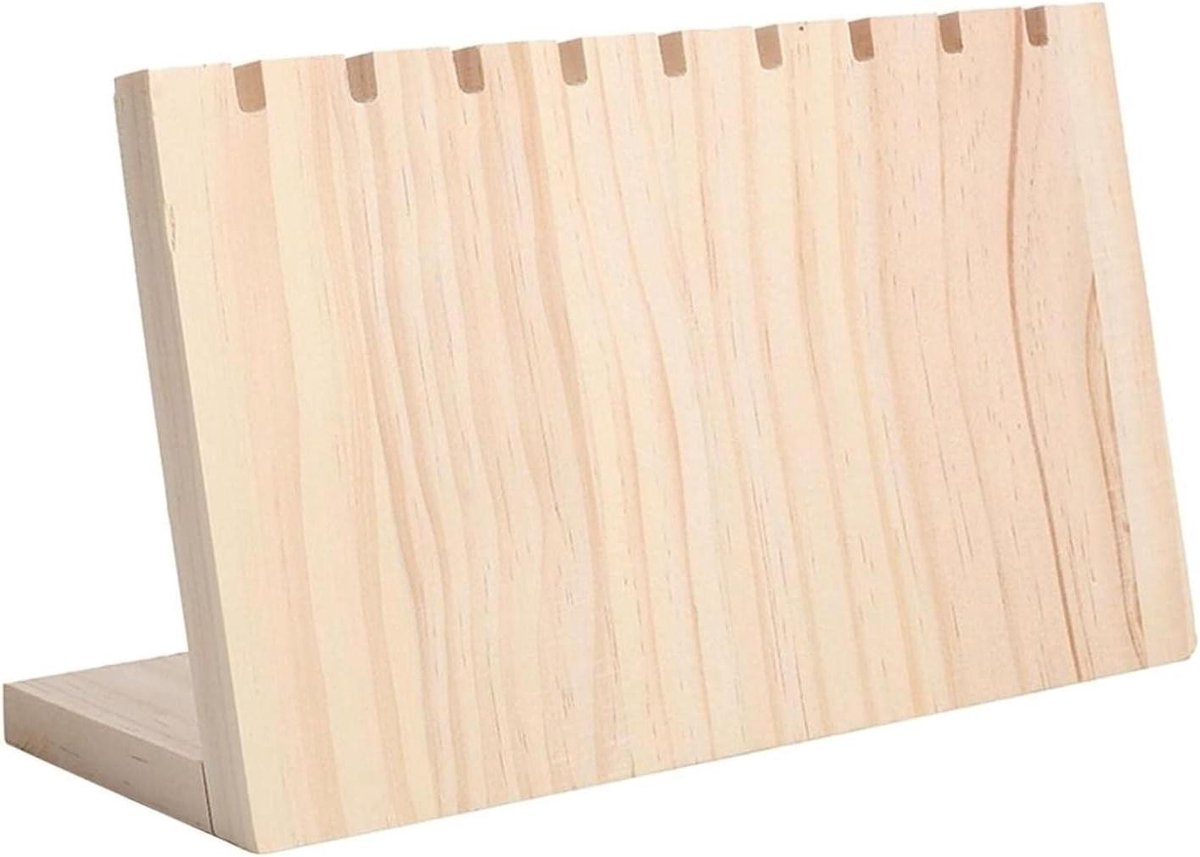 Sieraden Display - Hanger Standaard - Sieraden Presentatie - L-vormig Design - 25x10x14.5cm - Houtkleur
