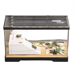 Terrariumhabitat Schildpad tank voerbak klimmen huisdier huis woonkamer met deksel Aquariumterrarium(Medium)