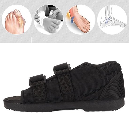 Orthopedische steunzolen voor postoperatieve schoenen, verstelbare hoogte voor teenbescherming en stevige zool, maat M — afbeelding 4