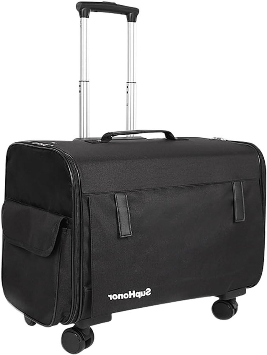 Huisdieren Kinderwagen - Draagtas Wielen - Comfortabel Reizen - Ademend Net - 53 x 30 x 35 cm - Zwart