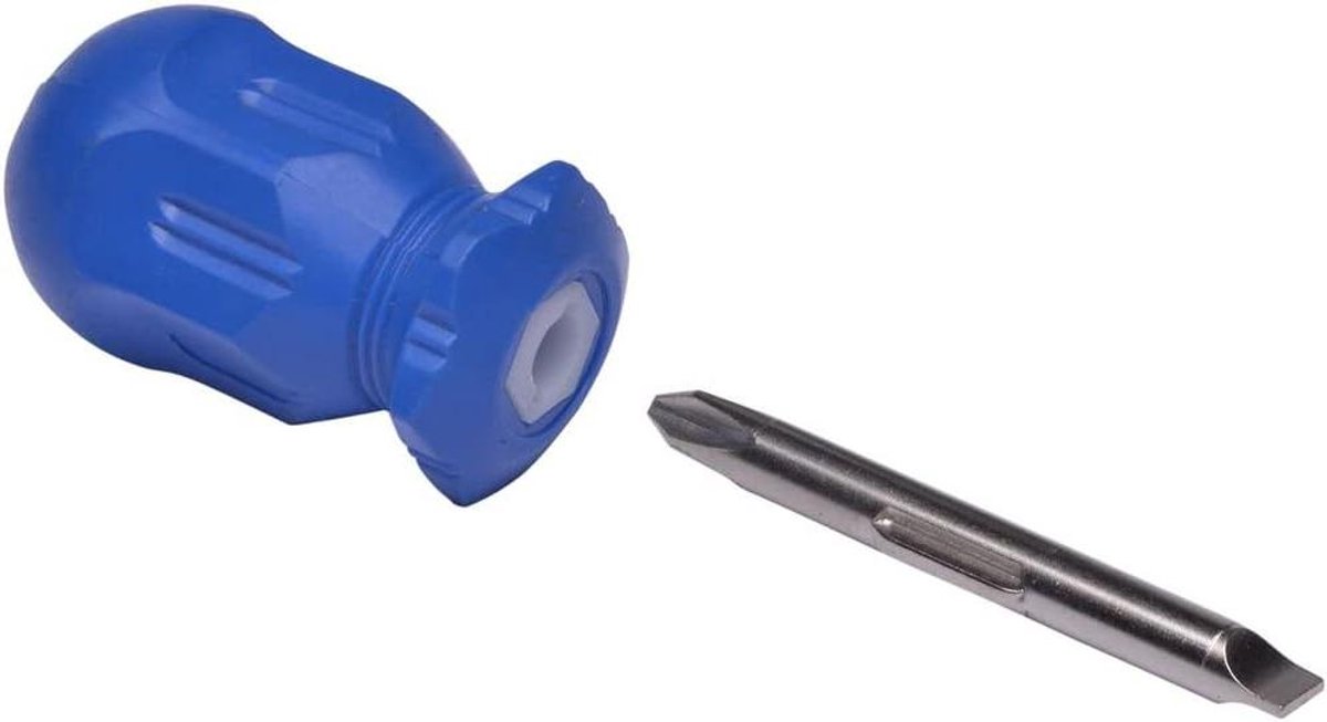 Omsteekschroevendraaier - Sleuf kruis - Klus Klussen - Kort model - 6mm 2 - Grijs