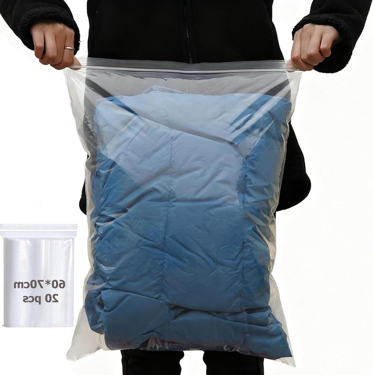 Ritszakken - Opbergzakken - Kleding Opbergen - Veilige Afdichting - 60 x 70 cm - Transparant