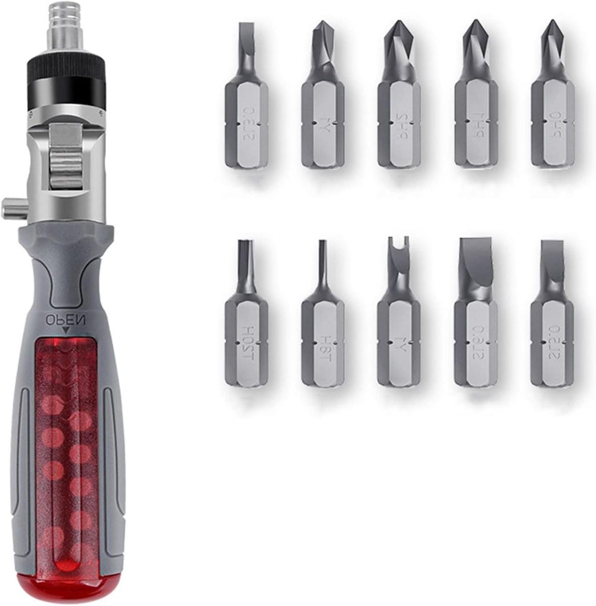 Ratelschroevendraaier Set - Multitool Schroevendraaier - Klus Klussen Thuis - 11-in-1 Magnetisch - 190 mm Lengte - Multi Angle