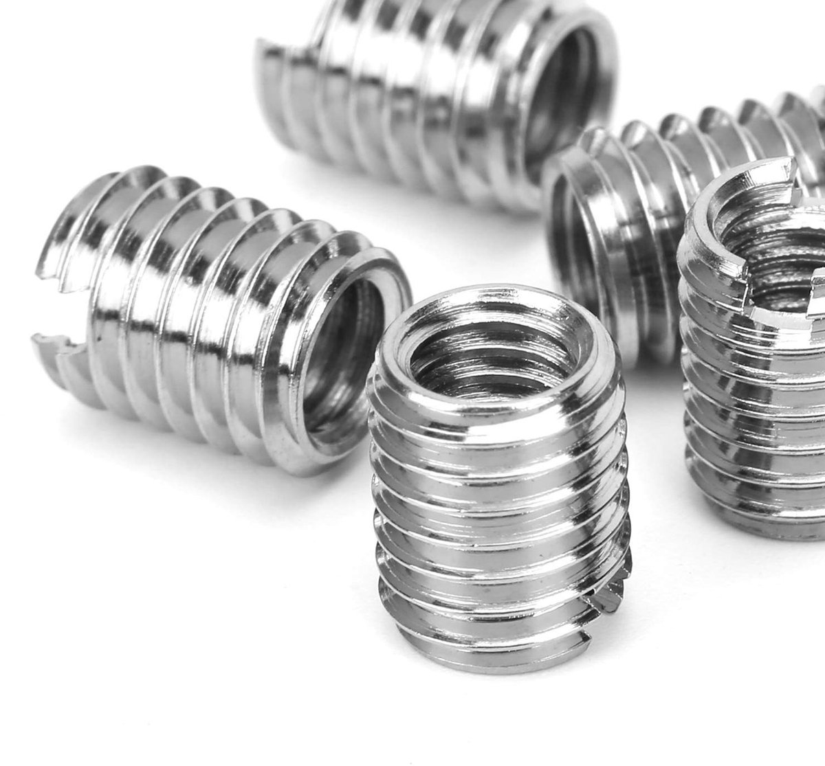 Allecto - Thread Inserts - M6 x 1 mm - M8 x 1.25 mm - Computer - Male Thread Reducer Nut - Geschikt voor Jeanoko - Rood - 10 mm