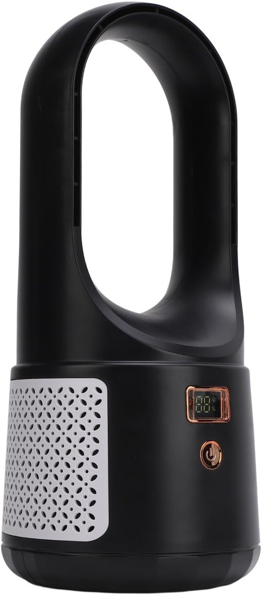aladdien - Bladloze Tafelventilator - USB Desk Fan - Draagbaar en Energiezuinig - Zwart - Stil en Compact - Ideaal voor Thuis en Kantoor - Ventilator