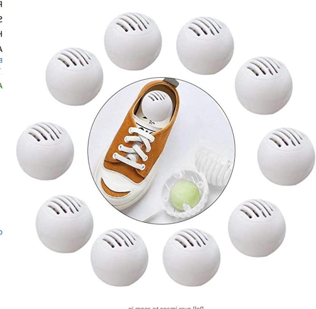Schoen Deodorizer Ballen - Geurvreters - Frisse Schoenen - Draai Mechanisme - 10 Stuks - Wit