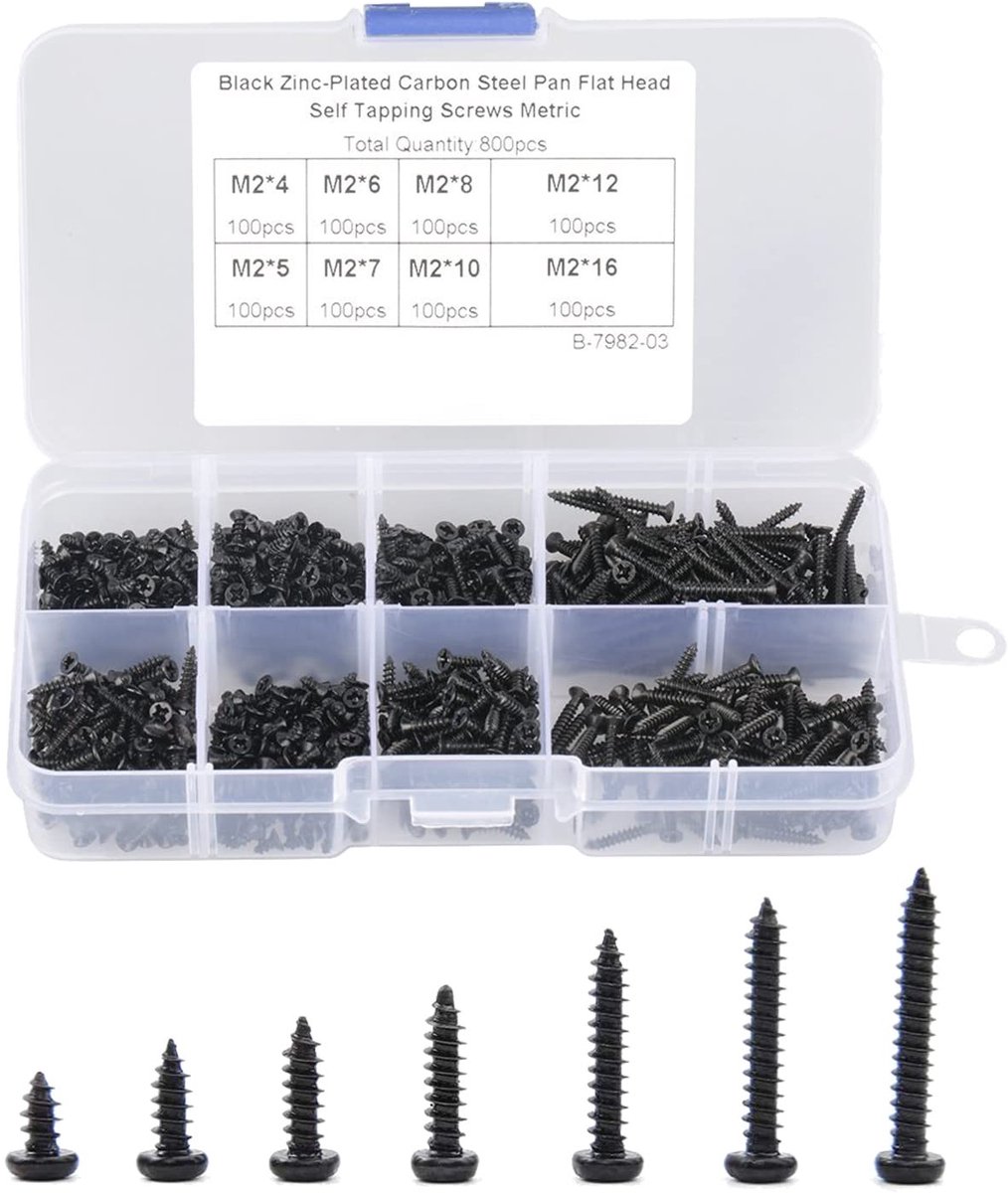 Allecto - Zelftappende Schroeven - Assortiment met 500 Stuks - Plastic Doos - Schroeven voor diverse toepassingen - Perfect voor klussen - Geschikt...