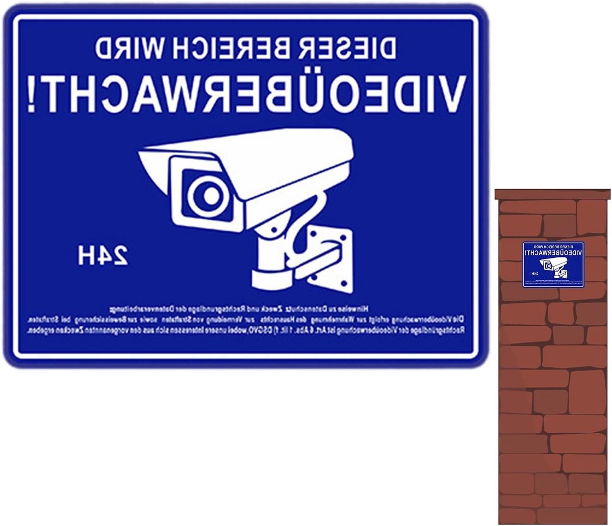 Beveiligingscamera bord - Video observatie sticker - Eigendom bewaken - Waterdichte alarmsticker - 15 cm - Zwart