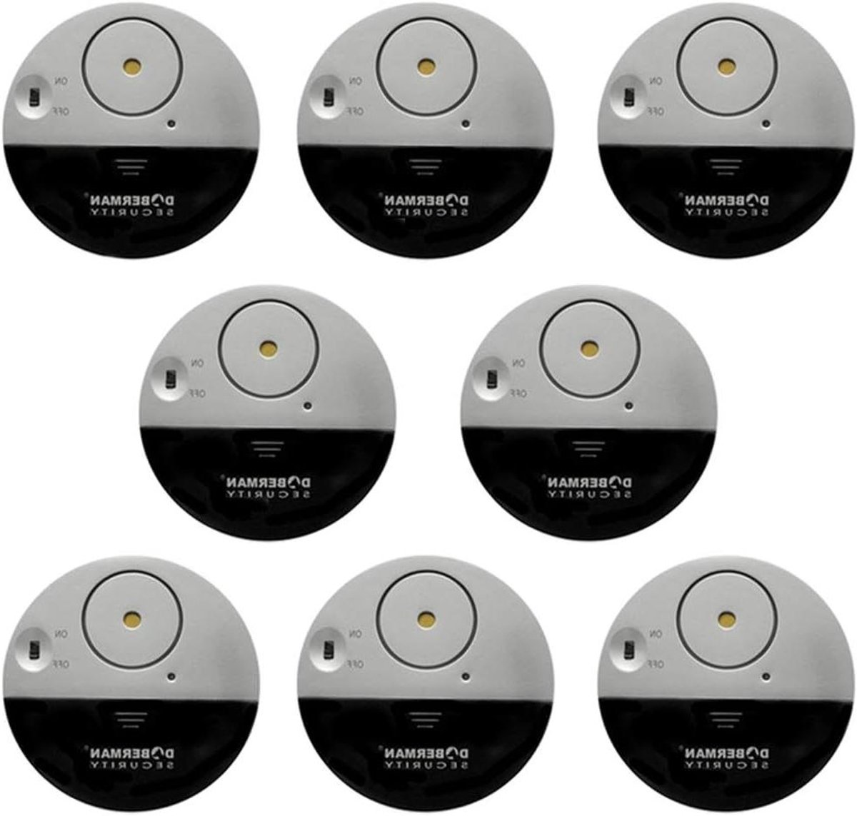 Alarm Trillingssensoren - Raam Beveiliging - Huis Beveiligen - 100dB Luid Alarm - 8 Stuks - Zwart
