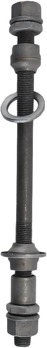 Fiets Achteras - Achterwiel As - Fiets Reparatie - Robuust Metaal - 17.5 cm Lengte - Zwart