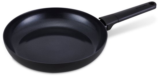 Brabantia VANTA Koekenpan - Ø 28 cm - Ergonomisch en licht - 100% PFAS vrij- Trendy design - 100% gerecycleerd aluminium - keramische anti-aanbaklaag - Geschikt voor alle warmtebronnen – Zwart.