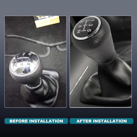 Versnellingshendel Set - Pookhoes en Knop - Auto Interieur - Eenvoudige Installatie - 5 Versnellingen - Zwart — afbeelding 4