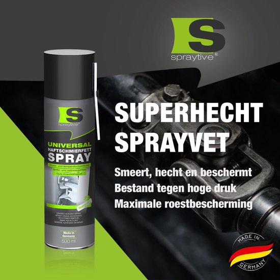 Spraytive superhecht sprayvet 500ml bus met Duitse tekst 'SUPERHECHT SPRAYVET' en 'Made in Germany'.