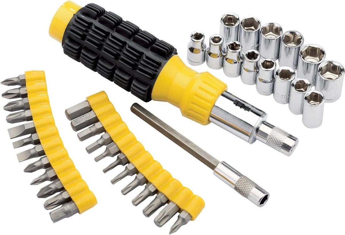 Ratel Schroevendraaier Set - Bitset - Klus Klussen - 40 Delig - Soft Grip - Grijs