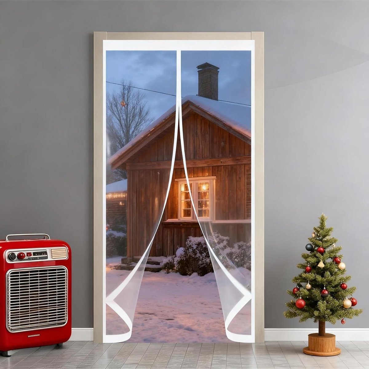Geïsoleerd Deurgordijn - Thermogordijn Winddicht - Tocht Buiten Houden - Magnetische Sluiting - 270 x 225 cm - Transparant