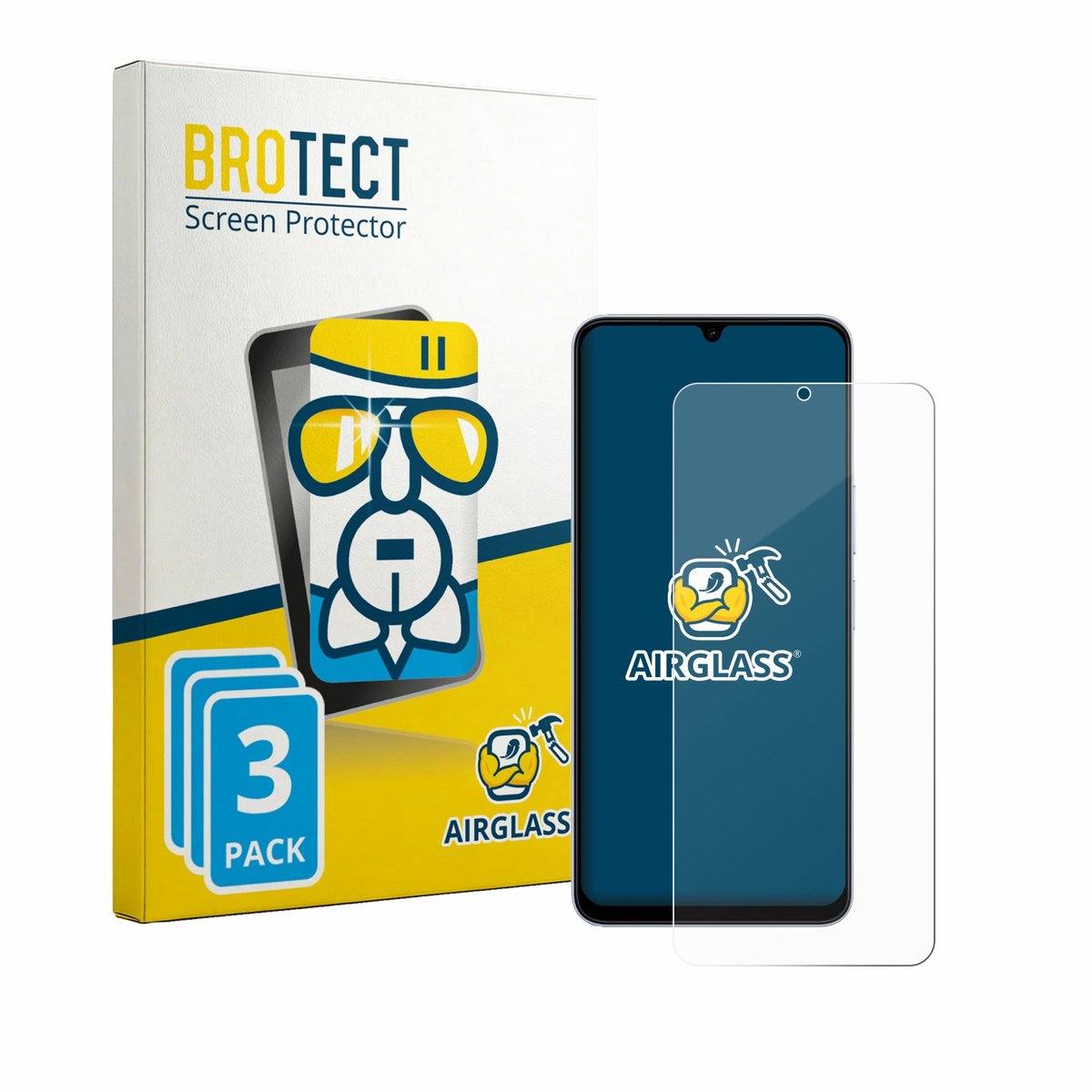 Screenprotector 3 Stuks voor vivo Y05 Beschermglas transparant