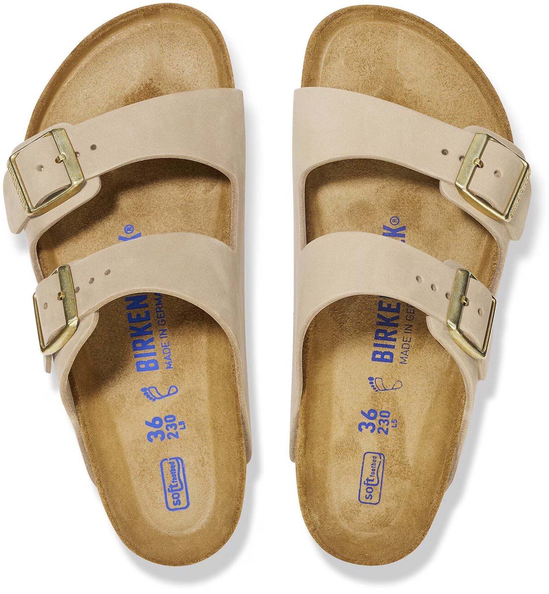 Sandalen Birkenstock Arizona Sfb Nubuck Leer Fashion Wear Vrouwen Beige