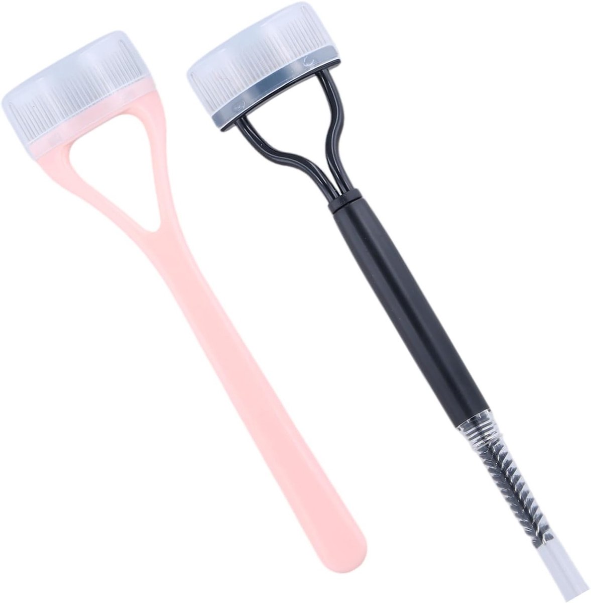 Wimperkammen en wenkbrauwkwast set, multifunctioneel gereedschap voor perfecte oogmake-up, ideaal voor wimpers en wenkbrauwen in roze en zwart