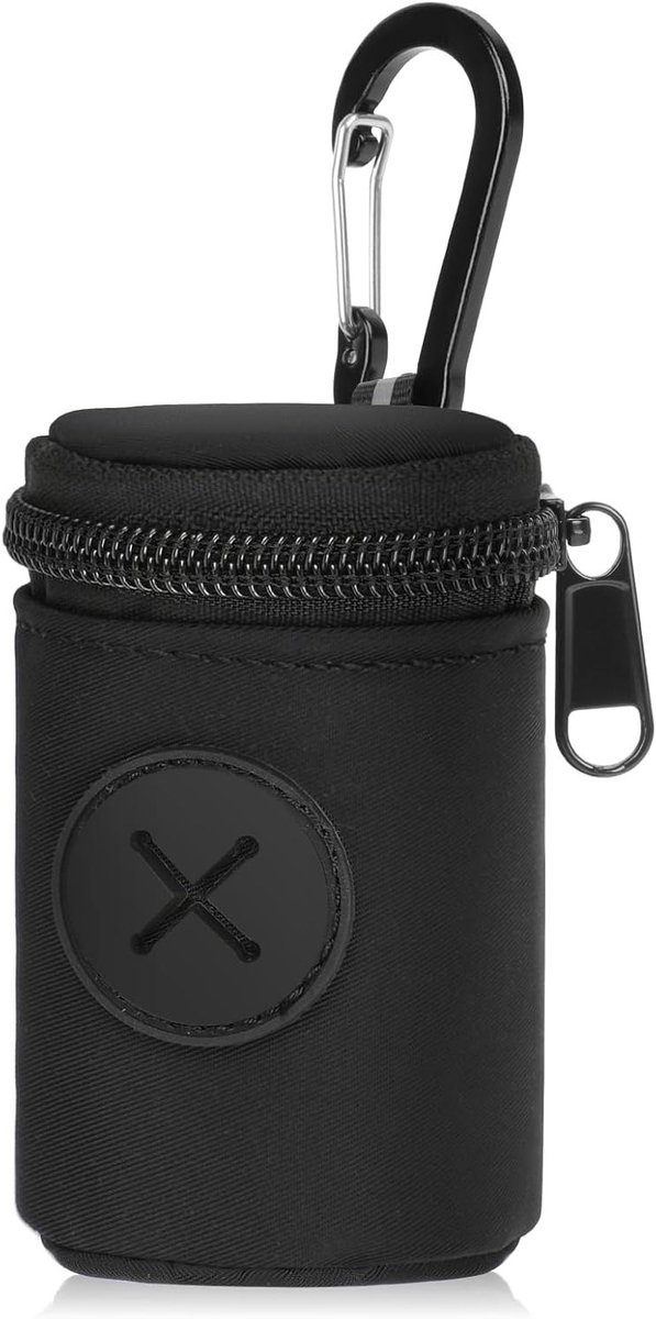 Dispenser voor Hondenpoepzakjes met Rits en Carabiner van Oxford Nylon - Ideaal voor Kleine Zakjes, Handig en Duurzaam