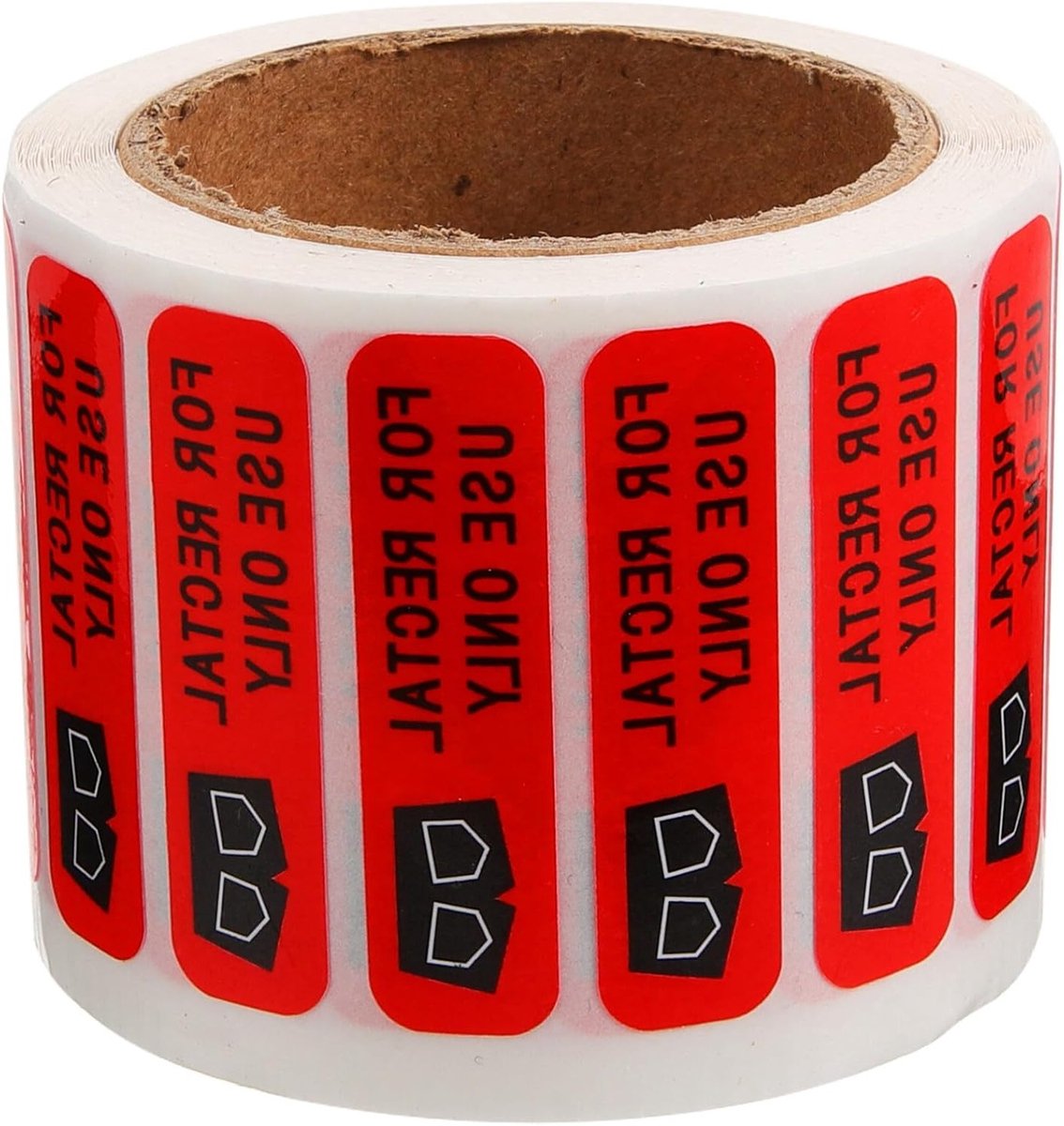 Fluorescerende Rode Permanente Plakstickers voor Rectaal Gebruik - Grappige Labels en Cadeaus, 500 Stickers per Rol, Ideaal voor Feestjes en Grappen