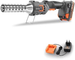 FUXTEC 20V Accu BBQ Aansteker FX-E1CL20-SET – Temperatuur tot 550°C – Elektrische Vuurstarter voor BBQ, Open Haard, Smoker en Vuurkorf – Houtskoolaansteker/Grillstarter – Incl. Accu & Oplader