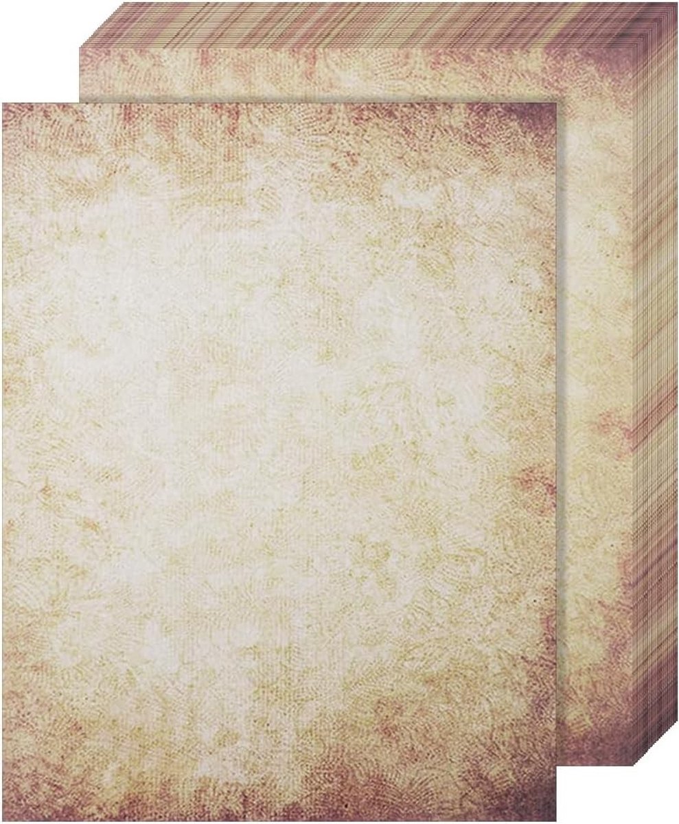 Vintage Briefpapier, 30 Vellen A4 Afvalpapier, Middeleeuwse Kraft Papier voor Uitnodigingen, Dubbelzijdig Bedrukt, Perfect voor Certificaten en Persoonlijke Brieven