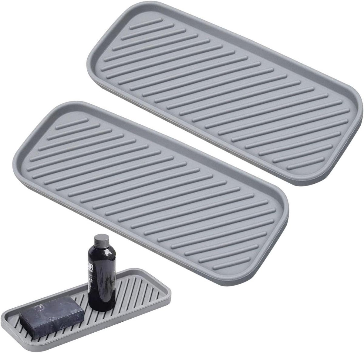 Set van 2 Silicone Afvoer Matten voor Keuken en Badkamer, Ideaal voor Tafelgerei en Huishoudelijke Items