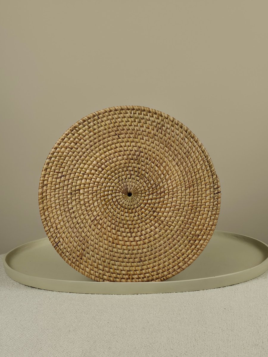 Blitzdeco - Rotan Placemat - Everly - Handgevlochten - Warm Beige - Uniek & Natuurlijk