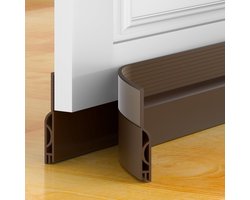 Onderkant deur tochtstrip & deurafdichting - isolerende deurkwast (snel te installeren), ideaal voor Voordeur isolatie strip tegen kou, geluid (Bruin, 2M)