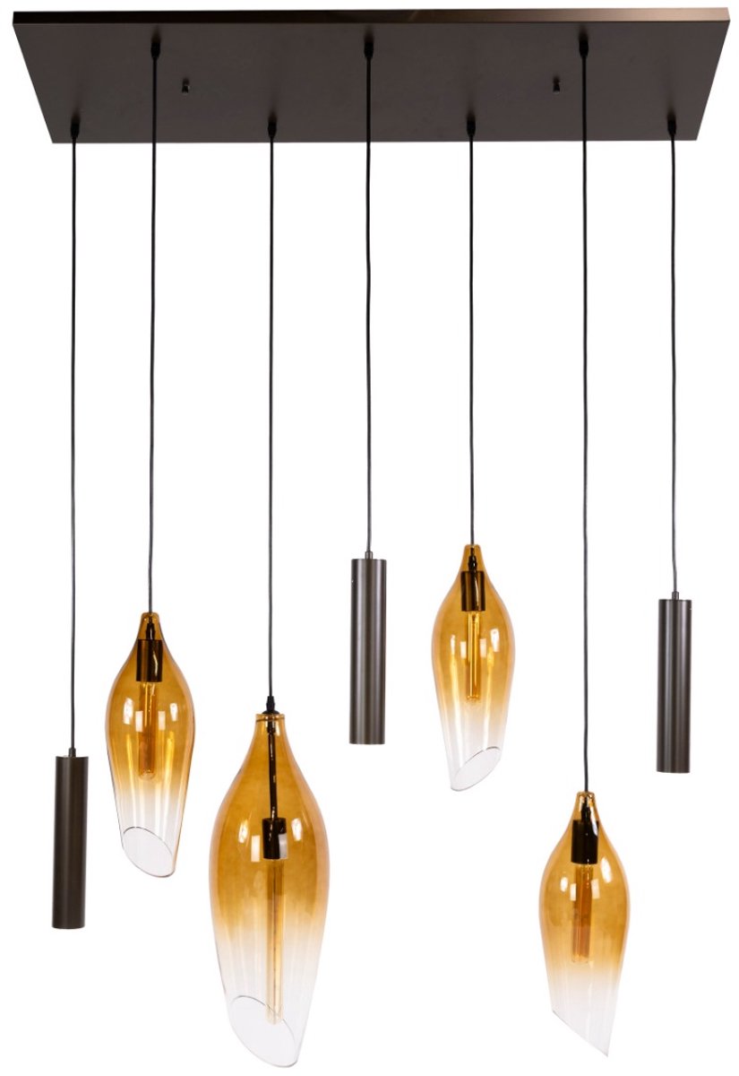 AnLi Style Hanglamp Cocoon pendel 4+3L Transparant bruin