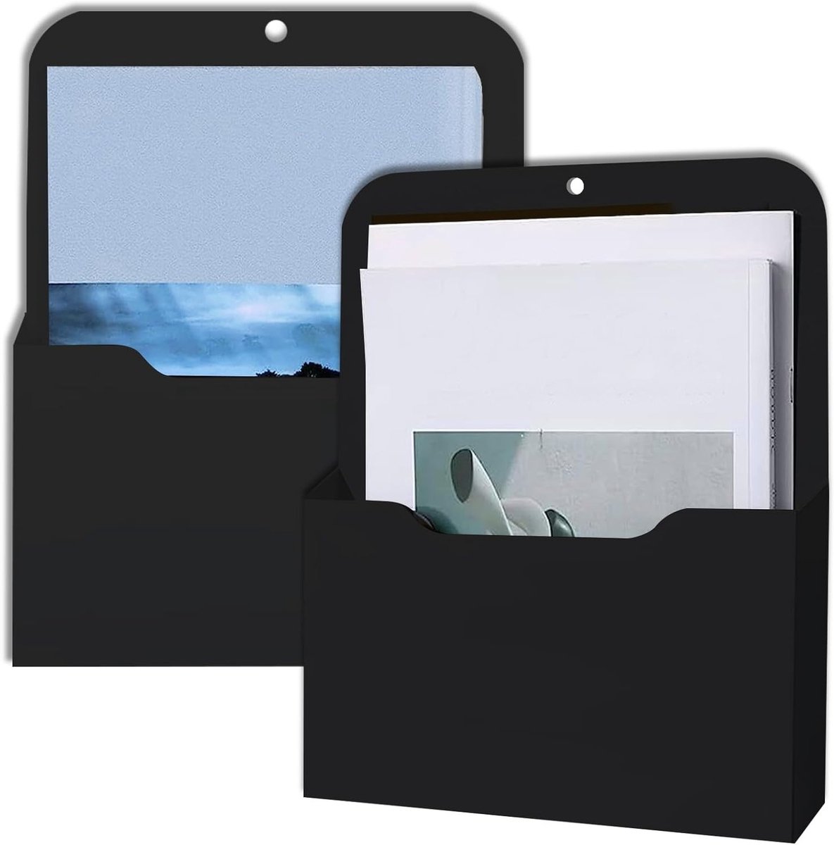 Set van 2 Magnetische Bestandenhouders van PP Plastic voor A4 Papier, Ideaal voor Whiteboards en Koelkasten, Kantoorbenodigdheden en Opberging