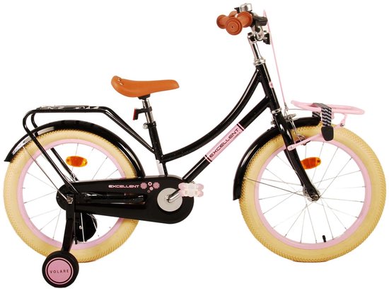 Volare Excellent Kinderfiets - Meisjes - 18 inch - Zwart - 95% afgemonteerd van Volare — afbeelding 5