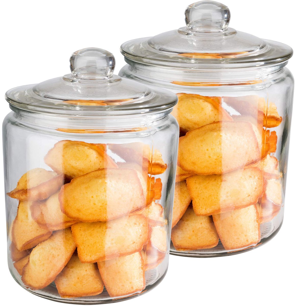 APS Classic Voorraadpot Glas - Glazen Deksel Luchtdicht - Vershouddoos - 4,0L - Set van 2