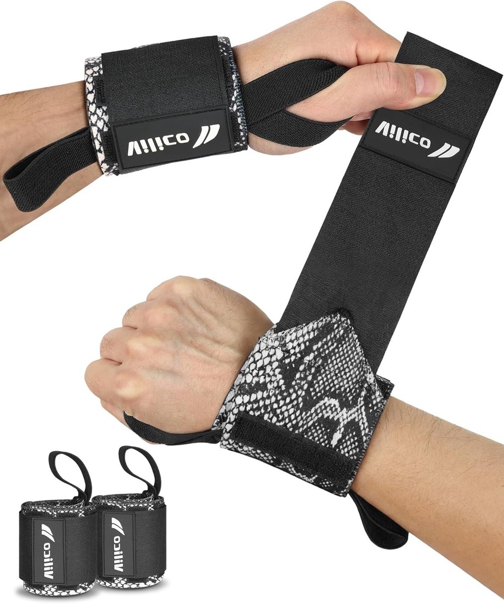 Wraps Gym Nylon 1 Pair - Wrist Straps Fitness - Sterke Ondersteuning en Comfortabel - Snake Print Ontwerp - Geschikt voor Gewichtheffen en Bodybuilding