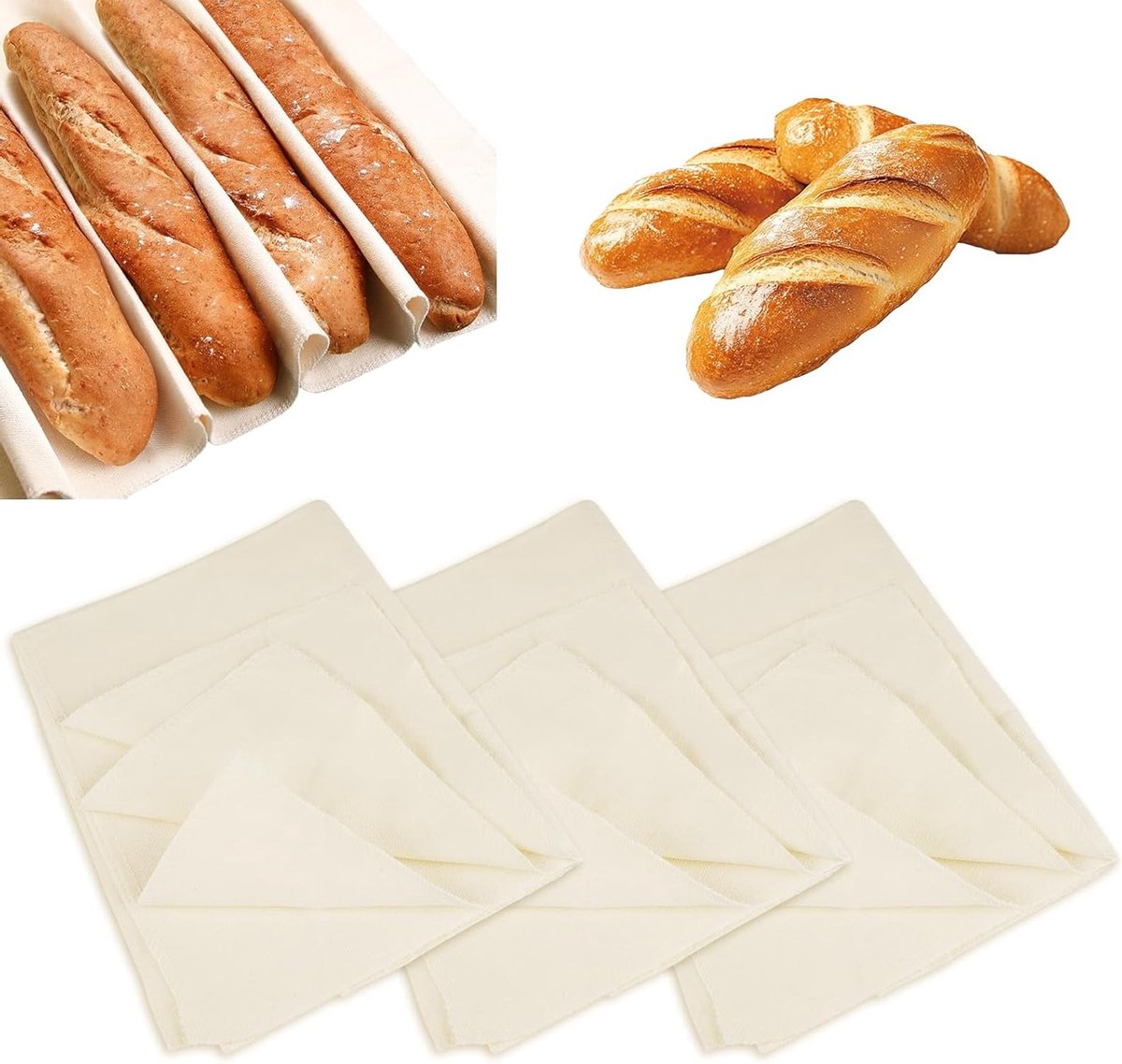 Kwalitatieve baklinnen voor deeg - 6 stuks, ideaal voor brood, pizza en gebak